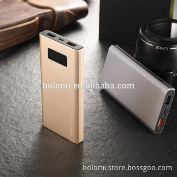 10000mah Aluminum alloy Polymer LED power bank with LED screen display